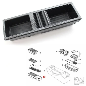 

Center Console Tray Water Cup Storage Insert 51167038323 For BMW 3 Series E46 Carbon Fiber Black Interior Stowing Tidying