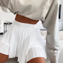 

2021 Women Clothes Spring and Summer Preppy Style A-line Skirts Casual Harajuku Vintage High Waist Fresh Solid Color Mini Skirt