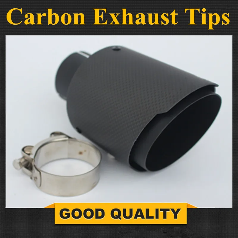 

Car Carbon Muffler Tip Exhaust System Universal Straight Stainless Black Exhaust Pipe Mufflers Multi-size