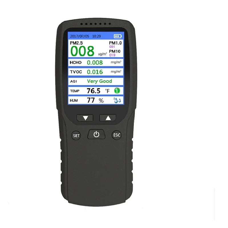 Smart 8 In 1 PM1.0 PM2.5 PM10 Air Quality Sensor Gas Analyzer Detector Gas Leak Monitor TVOC HCHO Formaldehyd Humidity Detector Smart 8 In 1 PM1.0 PM2.5 PM10 Air Quality Sensor Gas Analyzer Detector Gas Leak Monitor TVOC HCHO Formaldehyd Humidity Detector