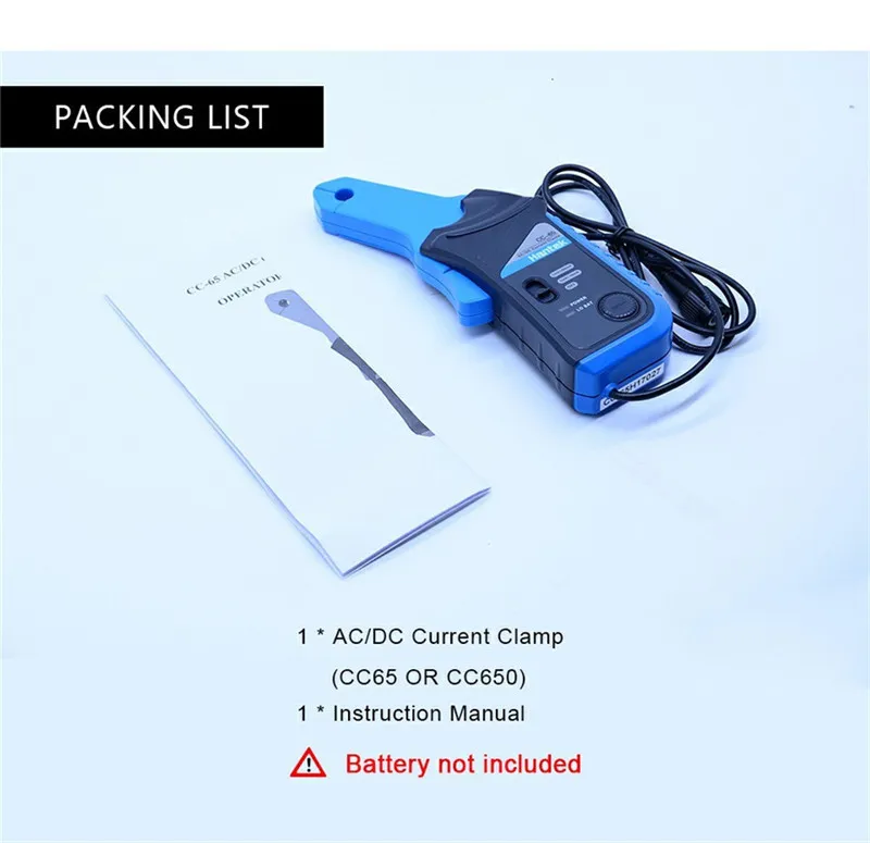 Hantek CC-65 CC-650 осциллограф AC/DC токовые клещи зонд 20 кГц/400 Гц пропускная способность 1mV/10mA 65A/650A с BNC штекер