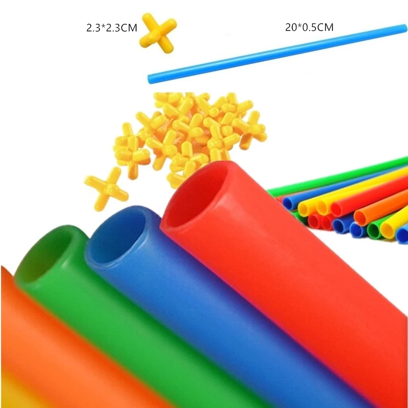 150pcs ABS & PE Straw Building Toys Set ブロック おもちゃ : Play Build Straw Constructor STEM Building Toys, 800