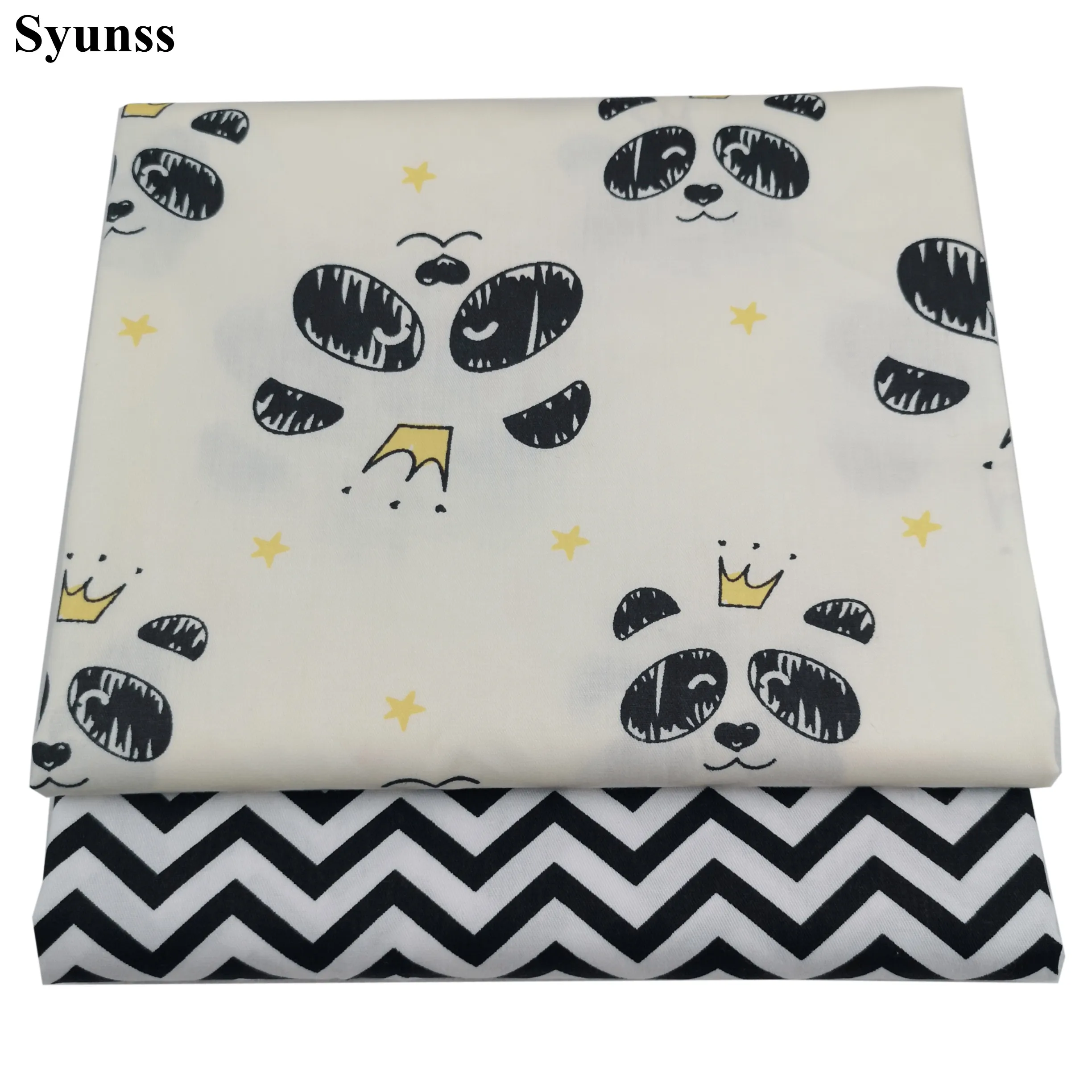 Syunss New Panda Face Waves Printed Cotton Fabric for Diy Patchwork
Quilting Baby Cribs The Cloth Cushions Blanket Sewing Tissus