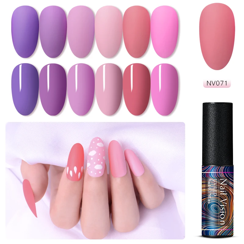 Nail Vision 5 мл матовое верхнее покрытие Цвет УФ-гель для ногтей розовая серия полуперманентный замачиваемый УФ-гель лак для ногтей