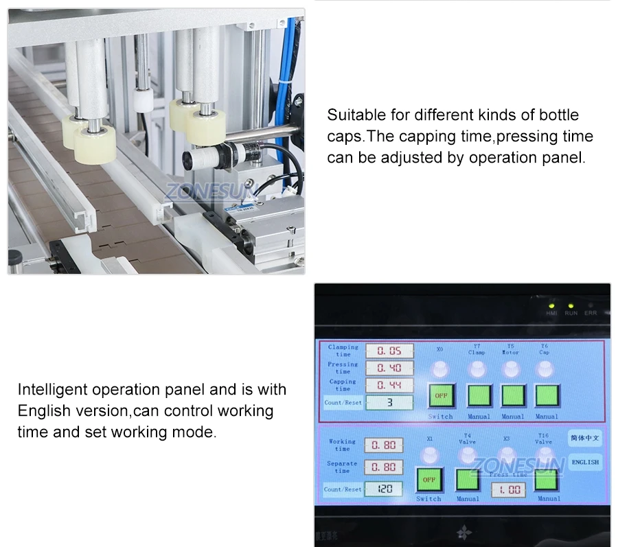 ZONEPACK Automatic Pump Spray Beverage Bottle Capping Machine with Vibratory Cap Feeder for Production Line