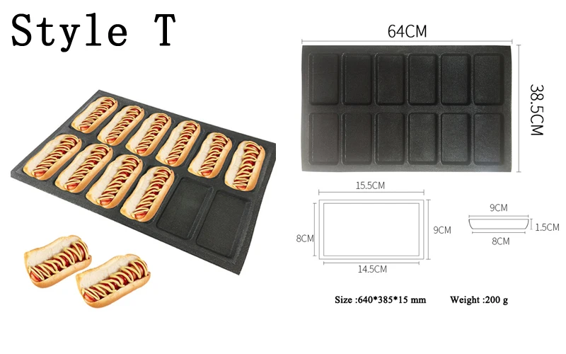 Meibum круглый хлеб багет Eclair гамбургер выпечки Плесень длинные буханки печенье булочка стекловолокно силиконовые формы антипригарный Выпекание лоток