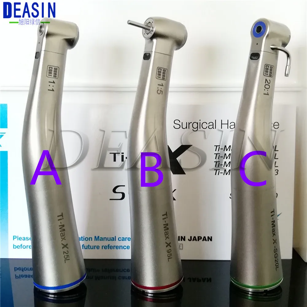  1 pcs x Dental Fiber Optical LED Contra Angle Ti-max Low Speed Handpiece 1:5 1:1 20:1 1:4.2 dental  - 32994374087