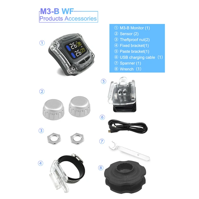 Система контроля давления в шинах мотоцикла TPMS с 2 датчиками для мотоцикла XR657