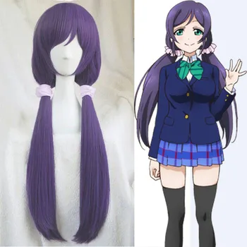 

LoveLive Anime de haute qualité! Love Live Nozomi Tojo perruques Halloween cheveux synthétiques Long violet Cosplay Costume perr