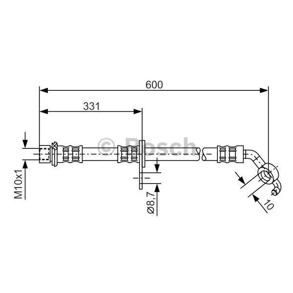 Шланг торм. пер. л.\ Toyota RAV 4 1.8/2.0/2.4D-4D 00-05 L 600 BO
