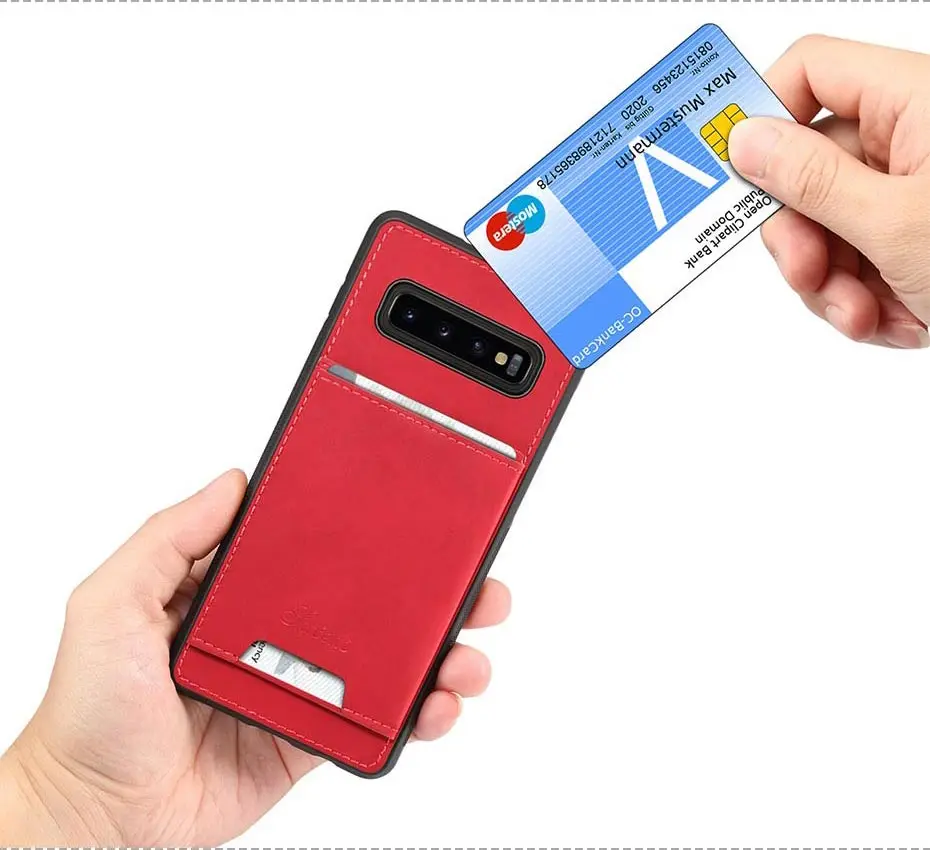 Модный чехол для телефона из искусственной кожи для samsung S10 Plus S10E 5G чехол простой держатель для карт кронштейн чехол для samsung Note 10 Pro Чехол