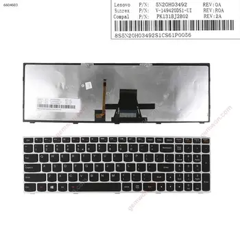 

Notebook computer replacement laptop keyboard for LENOVO G50 SILVER FRAME BLACK (Backlit，with frame,WIN8)