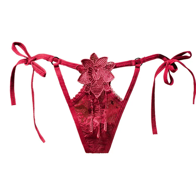 

Sexy Lace Floral Ladies G-string Seamless Underwear Ladies Slim Sexy Bandage Panties Women's Fashion Bowknot Lace Thong