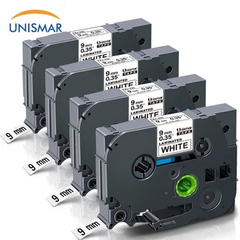 

Unismar 4PK TZe Tape TZe-221 TZe221 TZ-221 9mm Printer Ribbon Compatible for Brother P-Touch PT-D210 PT-H110 PT-D200 Label Maker