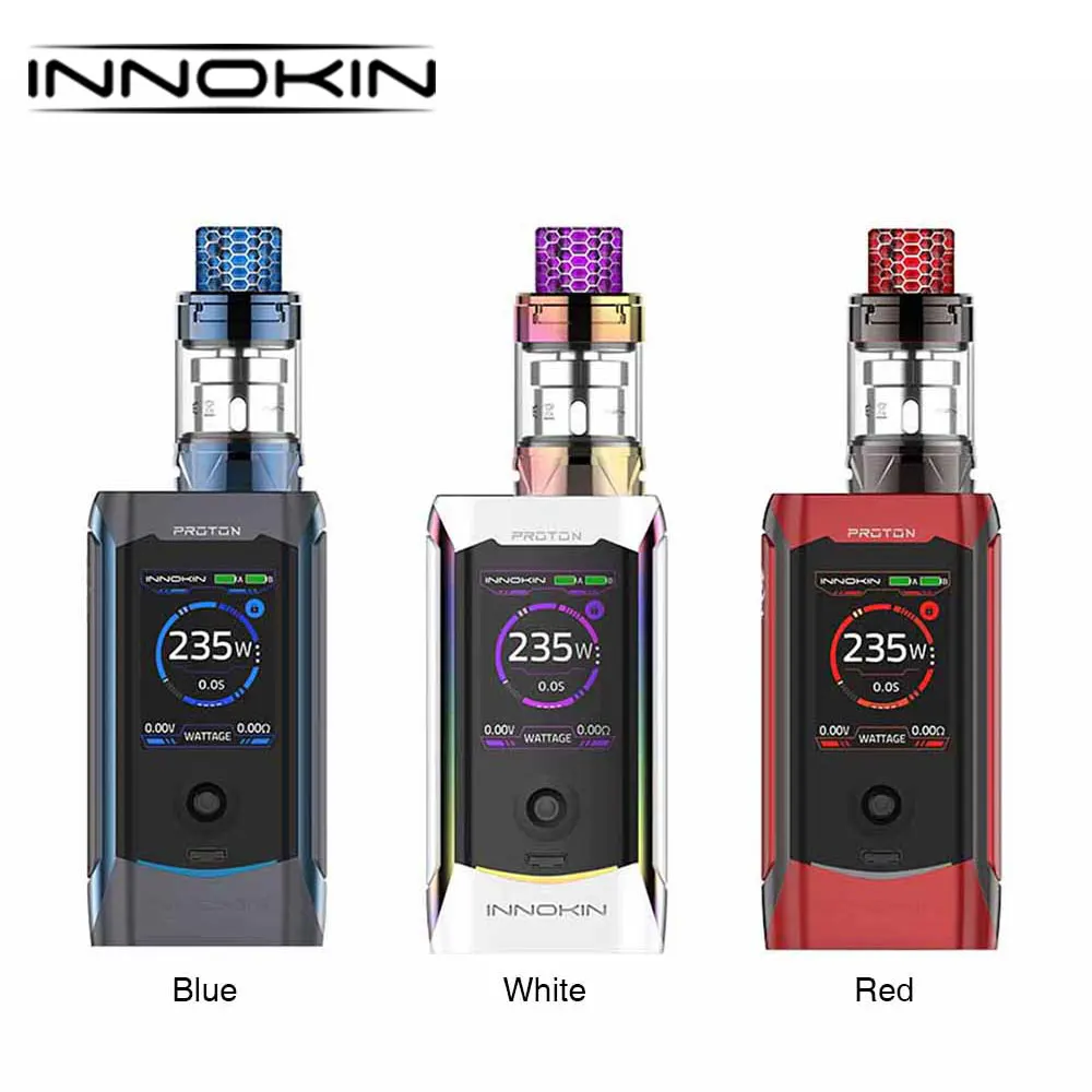 Оригинальный комплект Innokin Proton Plex 235 Вт с 2 мл баком & Box Mod Plexus Scion Coil Vapor Vs Drag