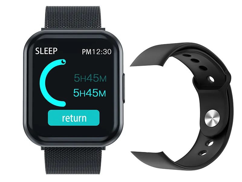 MKS6 умные часы IP67 водонепроницаемые носимые устройства Bluetooth Шагомер монитор сердечного ритма цветной дисплей умные часы для Android/IOS - Цвет: Black Watch