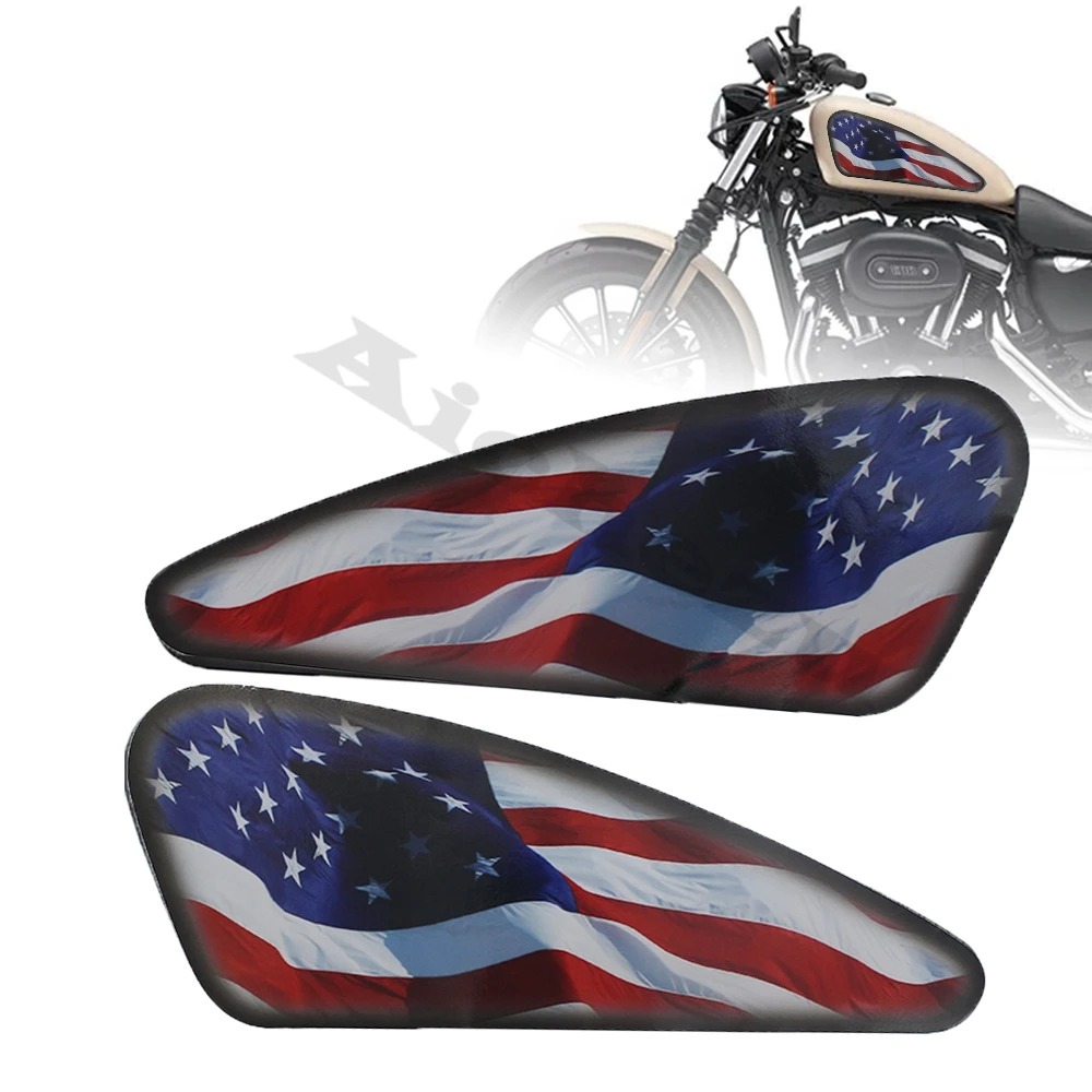 ACZ мотоциклетный топливный бак Наклейка 3D наклейка для Harley Sportster XL 883 1200 48 72 кафе гонщик уличный трекер поплавок скремблер Chop - Цвет: USA flag