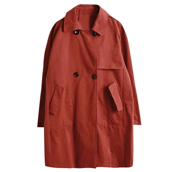

Winter Long Sleeve Windbreaker Double Breasted Winter Long-sleeved Windbreaker Red Trench Coat Women Trench Coat Women HH50FY