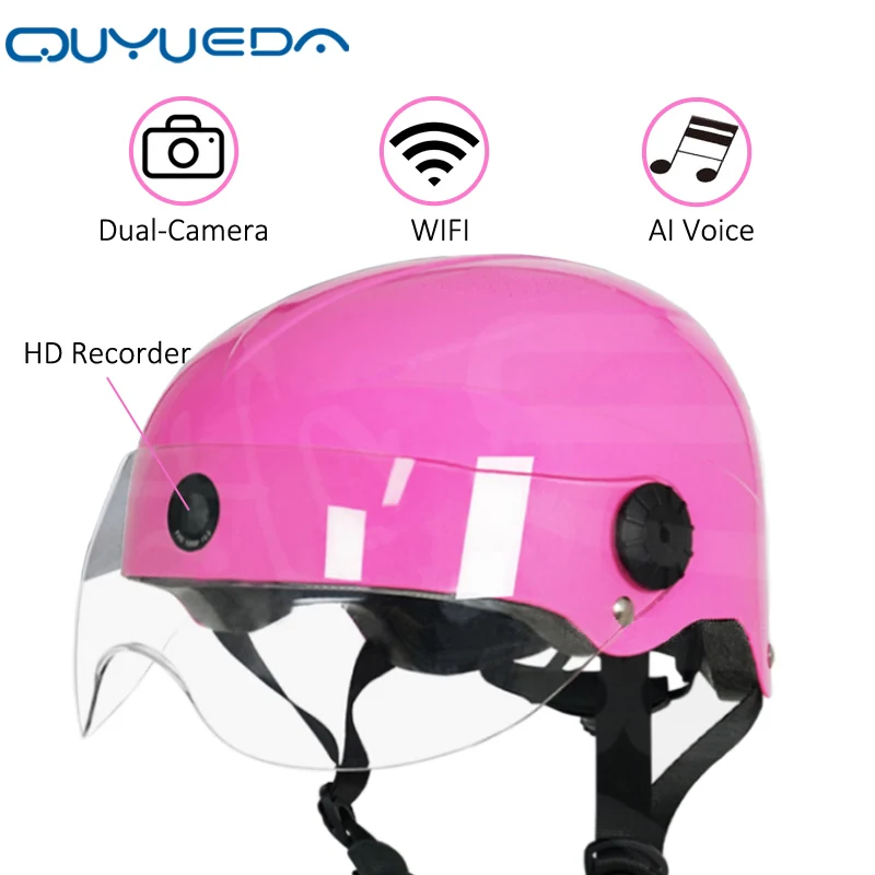 

Smart Helmet Dual Camera Recorder With WIFI Bluetooth Can Answer Phone Listen Music 24/7 Monitoring HD Dashcam Prevent Racketeer