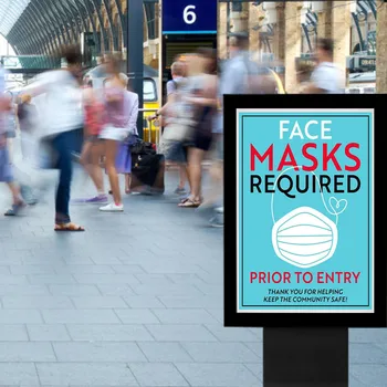 

Face masks required Sign Decal Sticker warning Keep 6ft in Between Distance Marker Convenient and practical safety warning