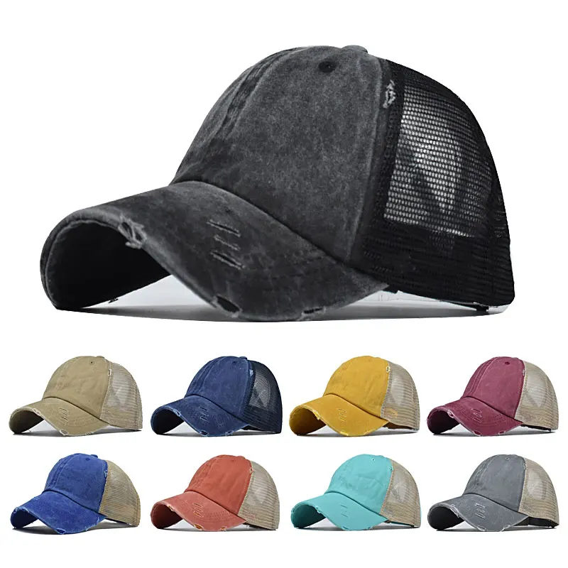 

Cotton Baseball Cap women Adjustable Ponytail Mesh Summer hat girl sun hat for women bone Casquette girl Outdoor Snapback cap