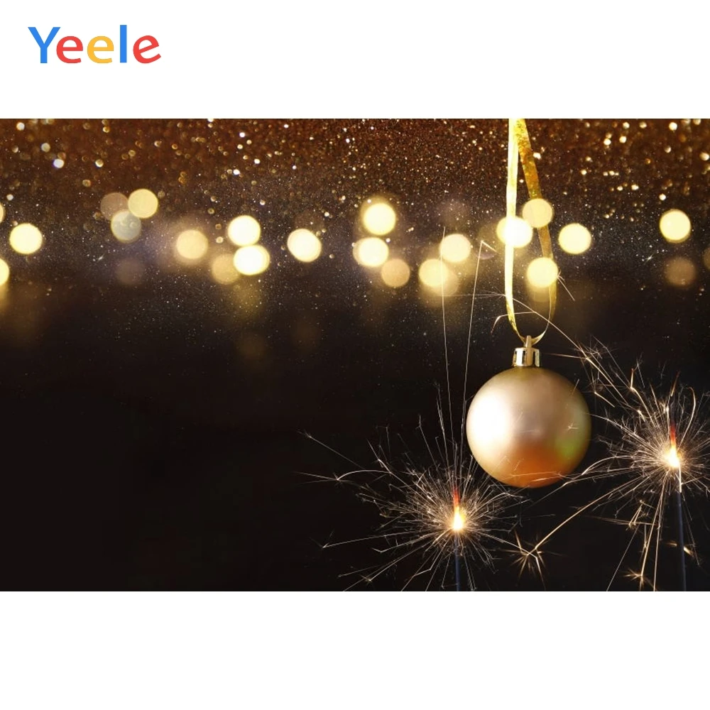 

Yeele Christmas Backdrop Winter Light Bokeh Golden Ball Baby Birthday Party Customized Photography Background For Photo Studio