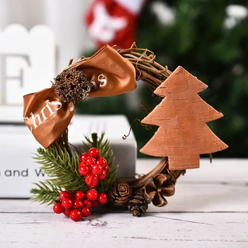 

Wall Hanging Christmas Wreath Decoration For Xmas Party Door Garland Ornament Home Decor Holiday Accessories Drop Shipping