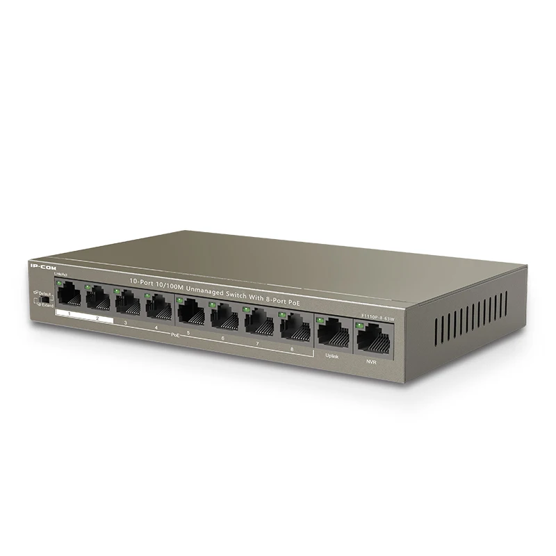 IPCOM F1110P-8-63W 8+2 Port POE Ethernet Switch VLAN 10/100Mbps Network Switch for CCTV IP Camera Wireless AP 250M Drop Shipping