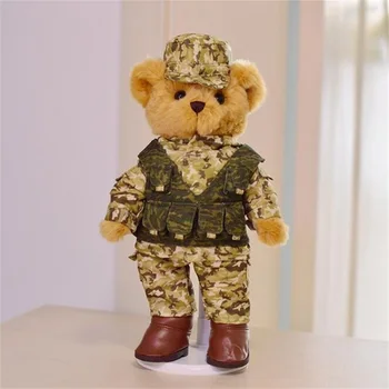 

High quality 30cm military teddy bear plush toy stuffed animals Collection gift Christmas birthday gift