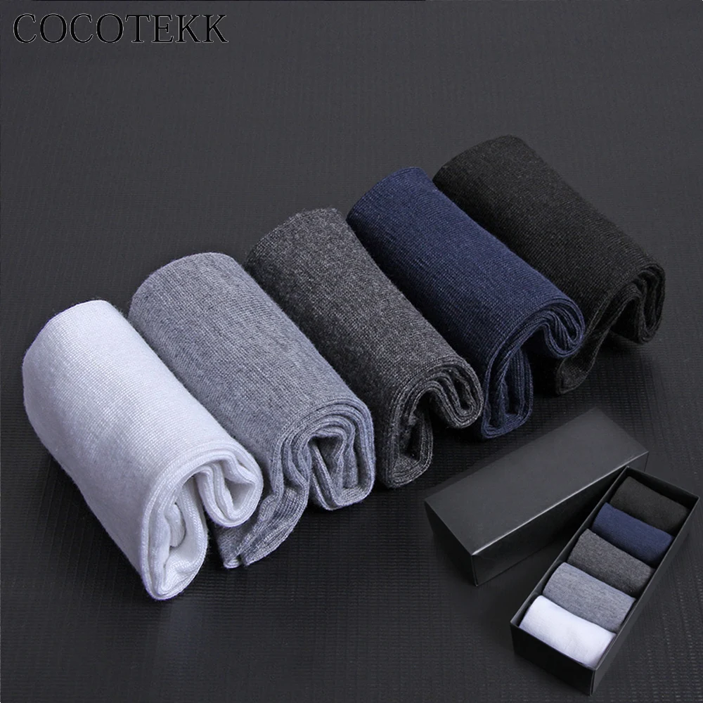 

5pair/Lot Combed Cotton Bamboo Fiber Classic Business Socks Men Deodorant Dress Wedding Socks Soft Leisure Suit Gifts No Box