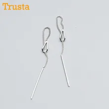 Trusta,,, 925, твердые серьги-гвоздики из стерлингового серебра, полые, в виде капли воды, связанные, 6,3 см, серьги-гвоздики для девочек, друзей, подарок DS836