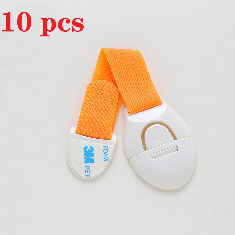 orange safety lock 10 шт./партия предохранительный замок для детей преддошкольного возраста с защитой от защелки для рук, дверного шкафа, холодильника, шкафа, ящика, безопасные замки для новорожденных - Цвет: orange safety lock