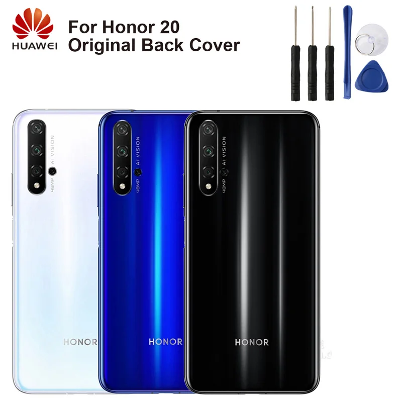 Оригинальная стеклянная задняя крышка Huawei Honor 20 Honor20 корпуса для Защитные чехлы