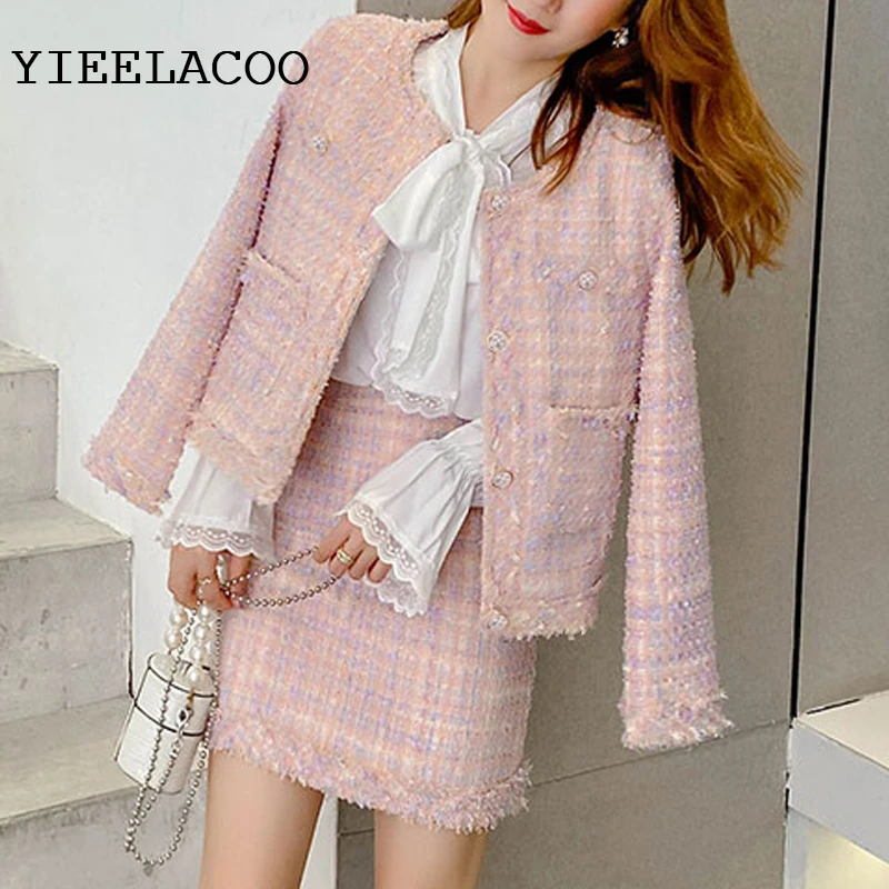 ladies tweed skirt suit