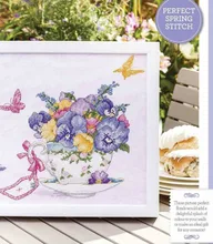 Moning flor diy artesanato stich ponto cruz pacote tecido de algodão bordado bordado artesanato contados kit de costura cruzada