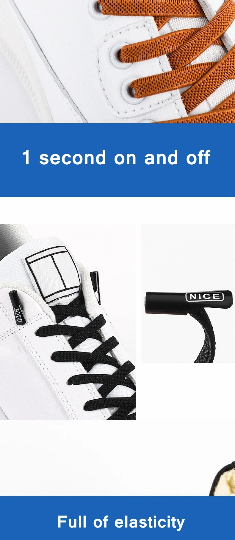 1 Pair No Tie Shoelace Elastic Shoelaces Leisure Sneakers Quick Flat Shoelaces Lazy Shoe Laces Nice Buckle Kids and Adult Unisex 1 Pair No Tie Shoelace Elastic Shoelaces Leisure Sneakers Quick Flat Shoelaces Lazy Shoe Laces Nice Buckle Kids and Adult Unisex