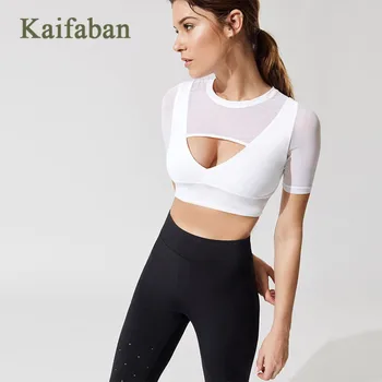 

Women Mesh Patchwork Vest Sport Bra Push Up Yoga Crop Top Cut Out Quick Dry Brassiere Workout Running Padded Fitness Underwear