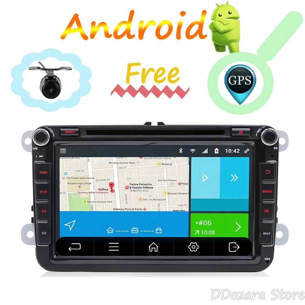 Sale Car Multimedia for Volkswagen GOLF CAR DVD for PASSAT B6 B5 POLO CC TIGUAN OCTAVIA CAR DVD ANDROID WIFI 8 inch Android 9.0 0