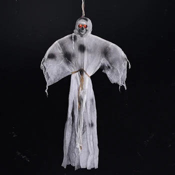 

Haunted House Hanging Ghost Horror Voice Electric Toysbig Size Pendant Demon Scary Tricky Props Glowing Eyes Halloween Decor