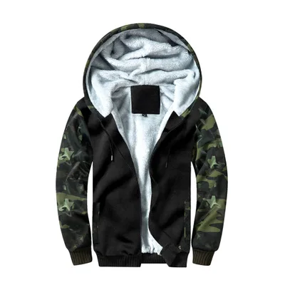 Camoulfage Green Толстые мужские флисовые толстовки камуфляжные толстовки с капюшоном пэчворк размера плюс 9XL 10XL 60 куртки зимние теплые пальто на молнии armygreen - Цвет: Camoulfage Green
