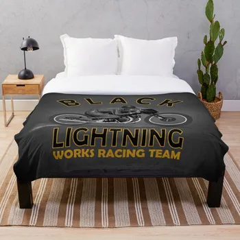 

Black Lightning Works Racing Throw Blanket Soft Sherpa Blanket Bed Sheet Single Knee Blanket Office Nap Blanket