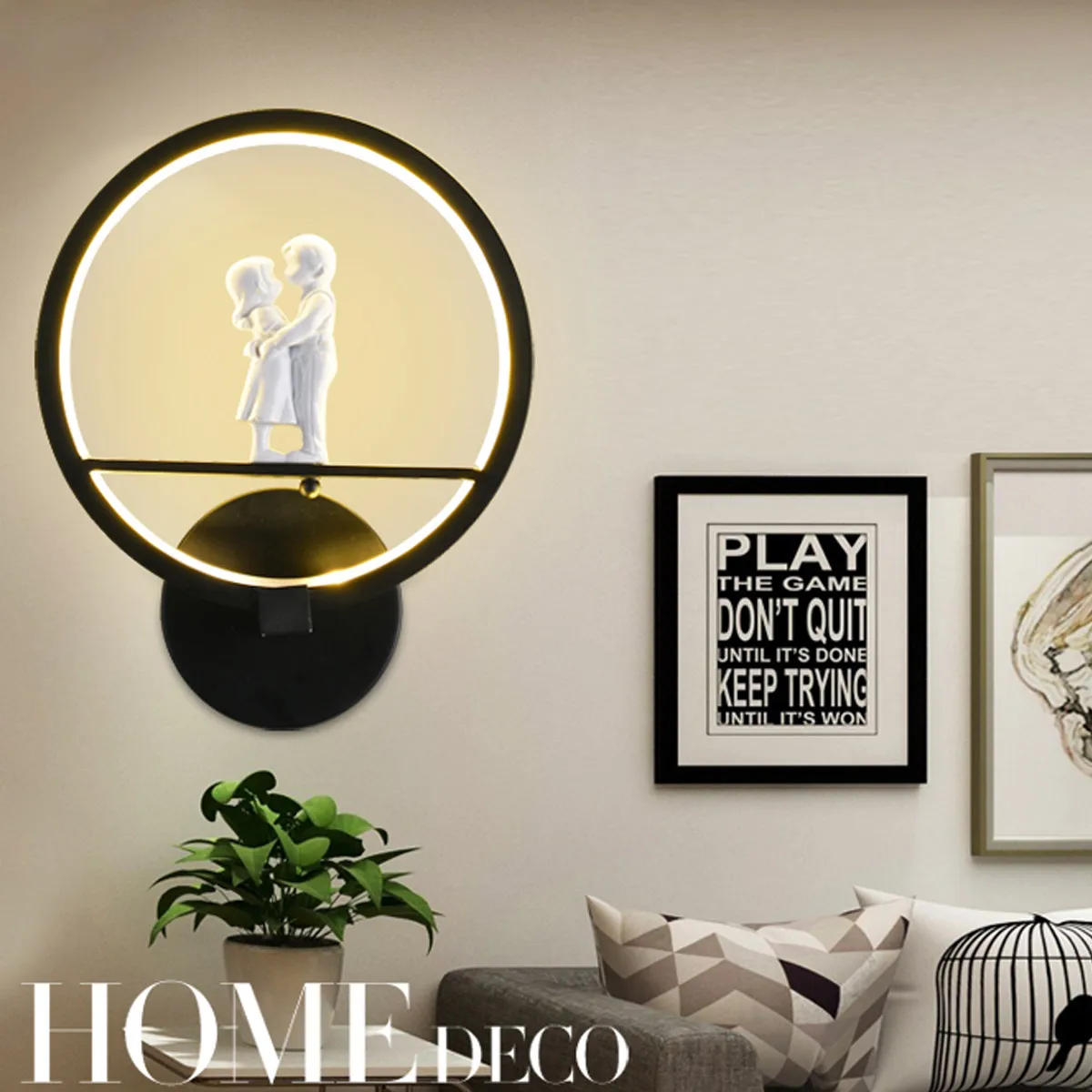 

Modern Nordic Wall Lamps Indoor black white wall lighting Minimalist Art Sconce Interior with Angel Home wall Decoration 20cm