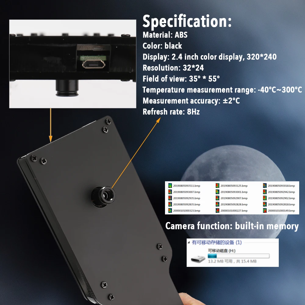 2,4 дюймов портативный переносной цифровой Инфракрасный Тепловизор тепловизор камера термометр с ЖК-дисплеем измерительный прибор