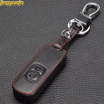 

Jingyuqin 2 Buttons Leather key Cover Case Bag Wallets Key Ring For Mazda 2 / 3/ 5/ 6 CX-3 CX-4 CX-5 CX-7 CX-9 Atenza Axela MX5