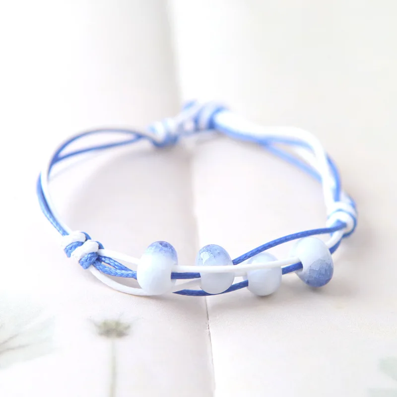 

Originality Chinese Style Bracelet Adorn Article Fashion Delicate Hand-Woven Ceramic Beads Bracelet