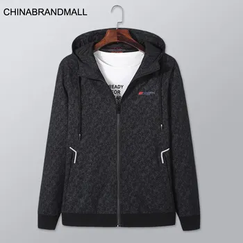 

Autumn Men Plus Fat Plus Size Leisure With Cap Cardigan Sweater Male Fat Man Knitting Jacket Coat