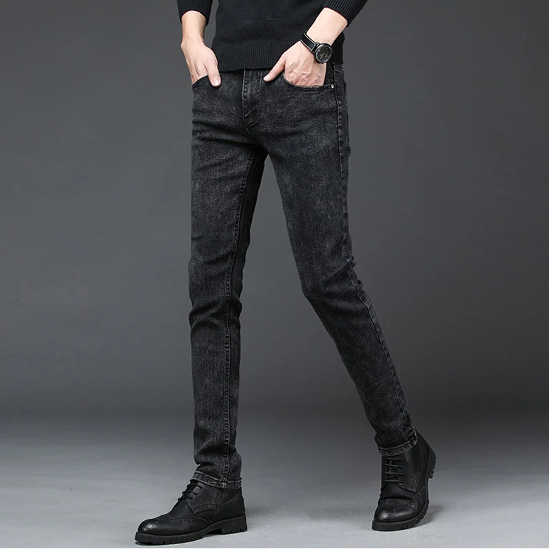 jeans pants for men 2020 New Arrival Men's Denim Jeans Straight Full Length Pants with High Elasticity Slim Pants Man Fashion Mid-waist Jeans men branded jeans for men Jeans