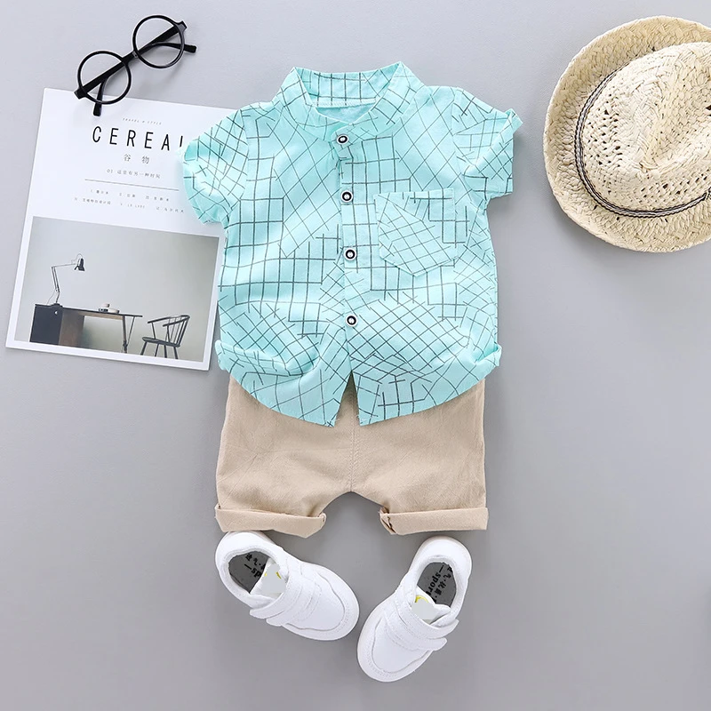 

Baby Clothes Kids Clothes Sets Geometric Shirt Pants Suit Short Infant Boy Print Sports Set
