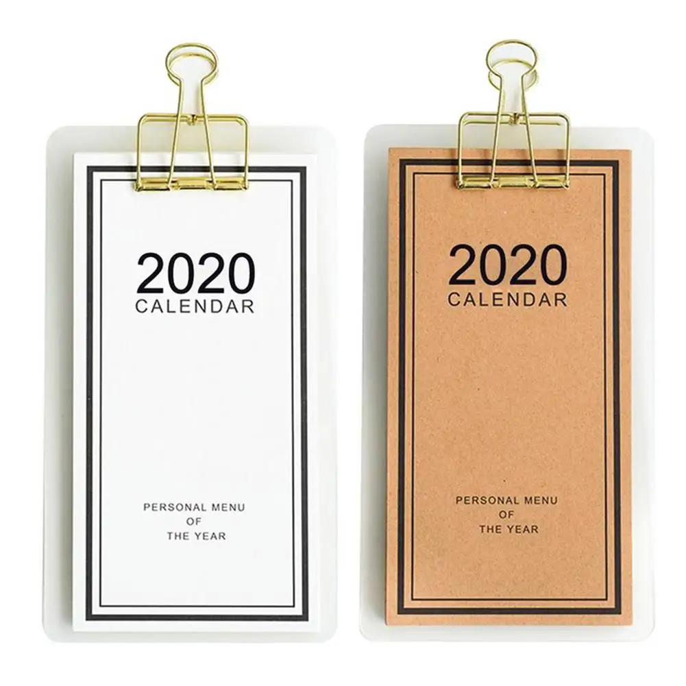 

2020 Menu-style Calendar Simple Innovative DIY Desk Paper Calendar Small Wall Schedule Manager Planner School Office Stationery