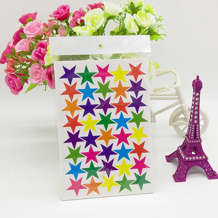1bag/LOT 1.5cm colorful star paper stickers Early educational craft diy toy Scrapbooking kit School reward label Sealing OEM | Дом и сад